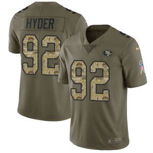 Fantastic 49ers #92 Kerry Hyder Olive/Camo Youth Stitched NFL Limited 2017 Salute To Service Jersey