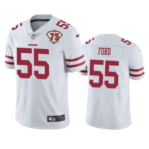 Exceptional 49ers #55 Dee Ford White Youth 75th Anniversary Stitched NFL Vapor Untouchable Limited Jersey