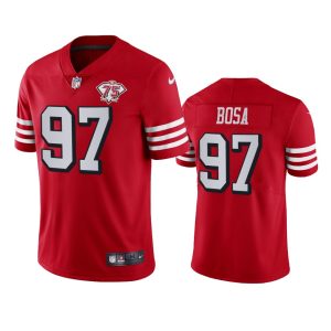 High - quality 49ers #97 Nick Bosa Red Rush Youth 75th Anniversary Stitched NFL Vapor Untouchable Limited Jersey