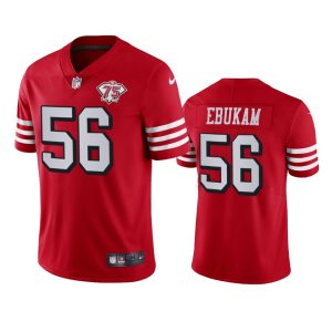 Outstanding 49ers #56 Samson Ebukam Red Rush Youth 75th Anniversary Stitched NFL Vapor Untouchable Limited Jersey