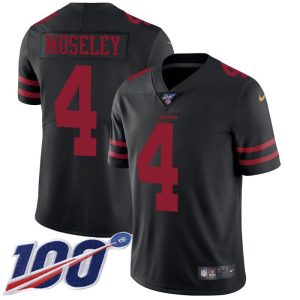 Outstanding 49ers #4 Emmanuel Moseley Black Alternate Youth Stitched NFL 100th Season Vapor Limited Jersey