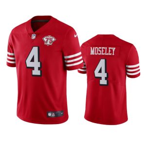 Delightful 49ers #4 Emmanuel Moseley Red Rush Youth 75th Anniversary Stitched NFL Vapor Untouchable Limited Jersey