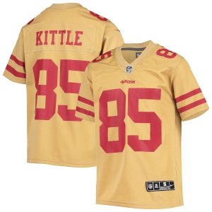Delightful San Francisco 49ers #85 George Kittle Youth Gold Inverted Team Game Jersey
