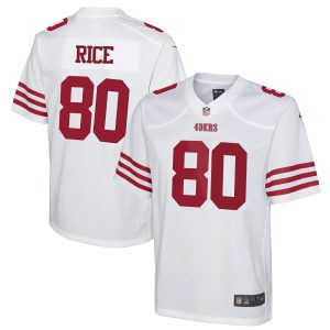 Superb San Francisco 49ers #80 Jerry Rice White Youth 2022-23 NFL Game Jersey