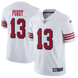 High - quality 49ers #13 Brock Purdy White Rush Youth Stitched NFL Vapor Untouchable Limited Jersey