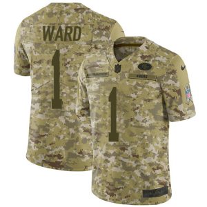 Fantastic 49ers #1 Jimmie Ward Camo Youth Stitched NFL Limited 2018 Salute To Service Jersey