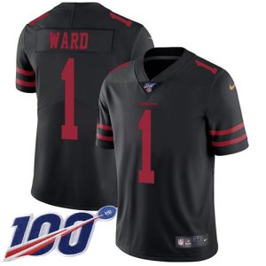 Exceptional 49ers #1 Jimmie Ward Black Alternate Youth Stitched NFL 100th Season Vapor Limited Jersey