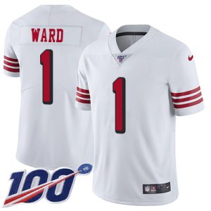 Impressive 49ers #1 Jimmie Ward White Rush Youth Stitched NFL Limited 100th Season Jersey
