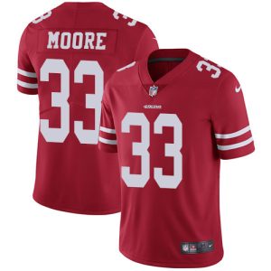 Impressive 49ers #33 Tarvarius Moore Red Team Color Youth Stitched NFL Vapor Untouchable Limited Jersey