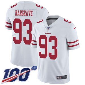 Superb 49ers #93 Javon Hargrave White Youth Stitched NFL 100th Season Vapor Limited Jersey