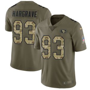 Finest 49ers #93 Javon Hargrave Olive/Camo Youth Stitched NFL Limited 2017 Salute To Service Jersey