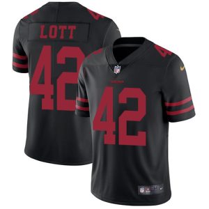 Outstanding 49ers #42 Ronnie Lott Black Alternate Men's Stitched NFL Vapor Untouchable Limited Jersey