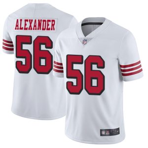 Fantastic 49ers #56 Kwon Alexander White Rush Men's Stitched NFL Vapor Untouchable Limited Jersey