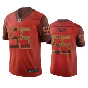 Superb San Francisco 49ers #55 Dee Ford Orange Vapor Limited City Edition NFL Jersey
