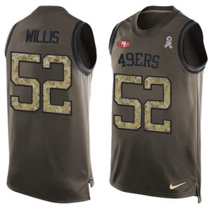 Amazing 49ers #52 Patrick Willis Green Men's Stitched NFL Limited Salute To Service Tank Top Jersey