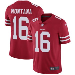 Amazing 49ers #16 Joe Montana Red Team Color Men's Stitched NFL Vapor Untouchable Limited Jersey