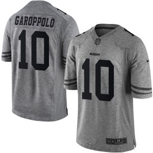 Amazing 49ers #10 Jimmy Garoppolo Gray Men's Stitched NFL Limited Gridiron Gray Jersey