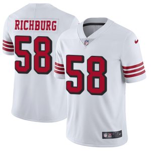 Outstanding 49ers #58 Weston Richburg White Rush Men's Stitched NFL Vapor Untouchable Limited Jersey