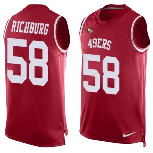 High - quality 49ers #58 Weston Richburg Red Team Color Men's Stitched NFL Limited Tank Top Jersey
