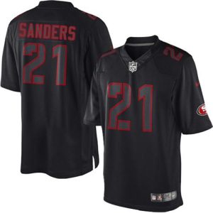 Fantastic 49ers #21 Deion Sanders Black Men's Stitched NFL Impact Limited Jersey