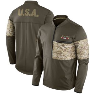 Delightful Men's San Francisco 49ers Olive Salute to Service Sideline Hybrid Half-Zip Pullover Jacket