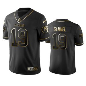 Exceptional 49ers #19 Deebo Samuel Black Golden Limited Edition Stitched NFL Jersey