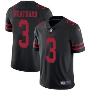 Exceptional 49ers #3 C.J. Beathard Black Alternate Men's Stitched NFL Vapor Untouchable Limited Jersey