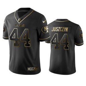 Outstanding 49ers #44 Kyle Juszczyk Black Golden Limited Edition Stitched NFL Jersey
