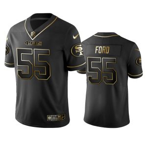 High - quality 49ers #55 Dee Ford Black Golden Limited Edition Stitched NFL Jersey