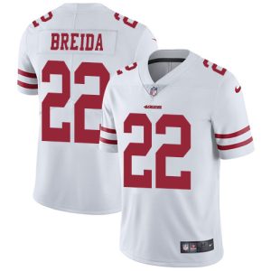 Exceptional 49ers #22 Matt Breida White Men's Stitched NFL Vapor Untouchable Limited Jersey