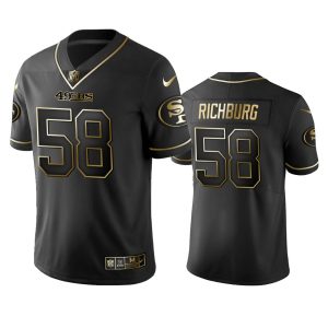 Finest 49ers #58 Weston Richburg Black Golden Limited Edition Stitched NFL Jersey