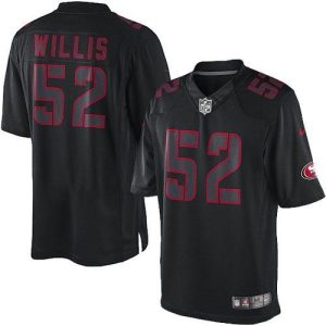 Superb 49ers #52 Patrick Willis Black Men's Stitched NFL Impact Limited Jersey