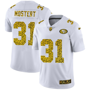 Exceptional San Francisco 49ers #31 Raheem Mostert Men's Flocked Leopard Print Vapor Limited NFL Jersey White