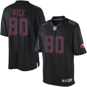 Premium 49ers #80 Jerry Rice Black Men's Stitched NFL Impact Limited Jersey