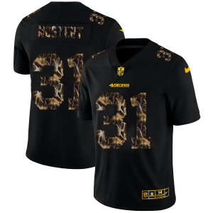 Outstanding San Francisco 49ers #31 Raheem Mostert Men's Black Flocked Lightning Vapor Limited NFL Jersey