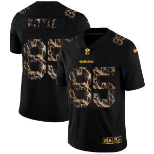 High - quality San Francisco 49ers #85 George Kittle Men's Black Flocked Lightning Vapor Limited NFL Jersey