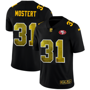 Impressive San Francisco 49ers #31 Raheem Mostert Men's Black Golden Sequin Vapor Limited NFL Jersey