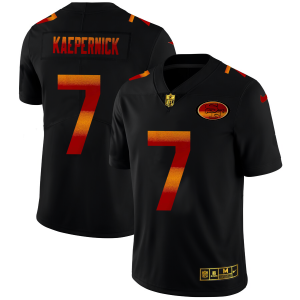 Outstanding San Francisco 49ers #7 Colin Kaepernick Men's Black Red Orange Stripe Vapor Limited NFL Jersey