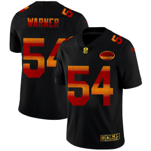 Impressive San Francisco 49ers #54 Fred Warner Men's Black Red Orange Stripe Vapor Limited NFL Jersey