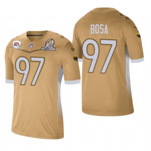 Impressive San Francisco 49ers #97 Nick Bosa 2021 NFC Pro Bowl Game Gold NFL Jersey