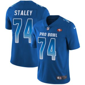Finest 49ers #74 Joe Staley Royal Men's Stitched NFL Limited NFC 2018 Pro Bowl Jersey