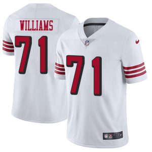 Impressive San Francisco 49ers #71 Trent Williams White Rush Men's Stitched NFL Vapor Untouchable Limited Jersey