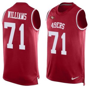 Impressive San Francisco 49ers #71 Trent Williams Red Team Color Men's Stitched NFL Limited Tank Top Jersey