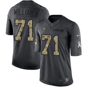 Fantastic San Francisco 49ers #71 Trent Williams Black Men's Stitched NFL Limited 2016 Salute to Service Jersey