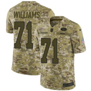 Finest San Francisco 49ers #71 Trent Williams Camo Men's Stitched NFL Limited 2018 Salute To Service Jersey