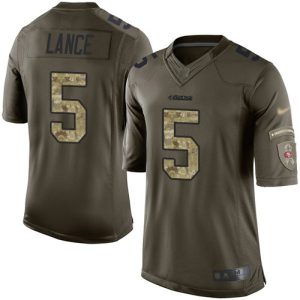 Delightful 49ers #5 Trey Lance Green Men's Stitched NFL Limited 2015 Salute To Service Jersey