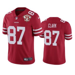 High - quality 49ers #87 Dwight Clark Red Men's 75th Anniversary Stitched NFL Vapor Untouchable Limited Jersey