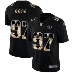 Amazing San Francisco 49ers #97 Nick Bosa Carbon Black Vapor Statue Of Liberty Limited NFL Jersey