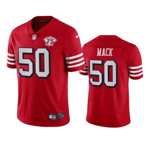 Finest 49ers #50 Alex Mack Red Rush Men's 75th Anniversary Stitched NFL Vapor Untouchable Limited Jersey