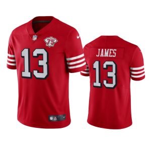 Outstanding 49ers #13 Richie James Red Rush Men's 75th Anniversary Stitched NFL Vapor Untouchable Limited Jersey